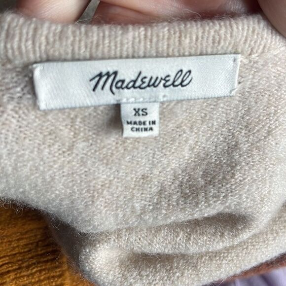 MADEWELL Kent Striped Cardigan Sweater in Coziest Yarn Multicolor Size XS - Picture 7 of 7